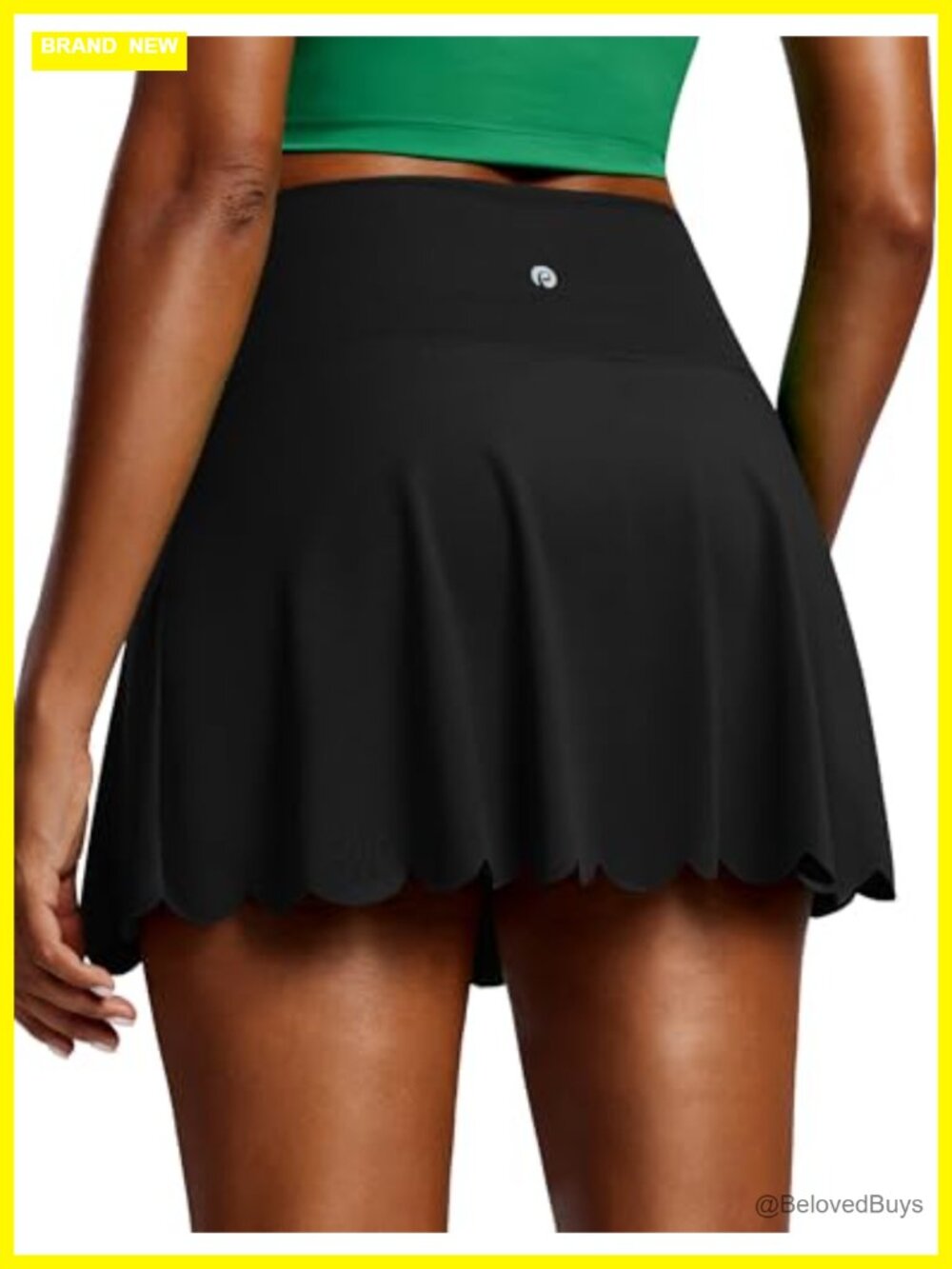 15" Tennis Skort Scalloped Hem Pleated with Pockets